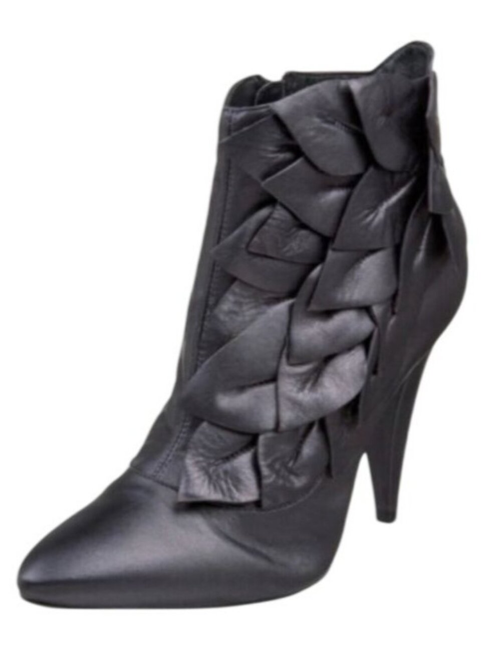 Kelsi Dagger Women's Black Leather Upper Pointed Toe Leaf Pansy Booties Size 7 ½ - Picture 14 of 14